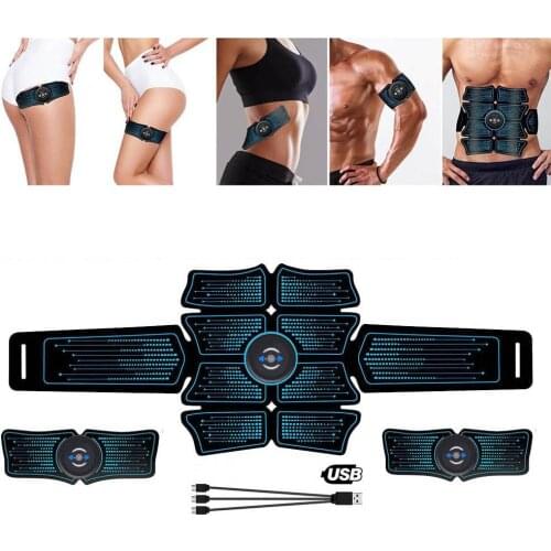 USB Recharge Electric Trainer Wireless Abdominal Muscle Stimulator EMS Smart Fitness Training Massager Body Fitness Equipment
