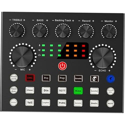 V8S Mobile Phone Microphone Live Usb External Sound Card For Mobile Computer Audio Interface Sound Card With Bluetooth