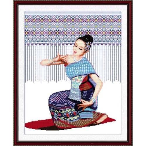 An embroidery girl cross stitch kit people 18ct 14ct 11ct count print canvas stitches embroidery DIY handmade needlework
