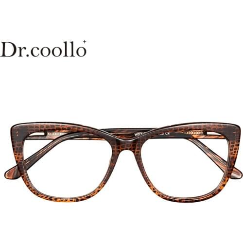Drcoollo Women Acetate Square Myopia / Reading Prescription Eyegalsses, photochromic Eyewear, Progressive Glasses Dropshipping