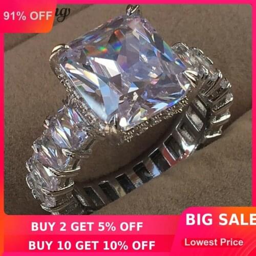 Choucong Luxury Princess cut Ring 925 Sterling Silver 6ct AAAAA cz Engagement Wedding Band Rings For Women Bridal Finger Jewelry