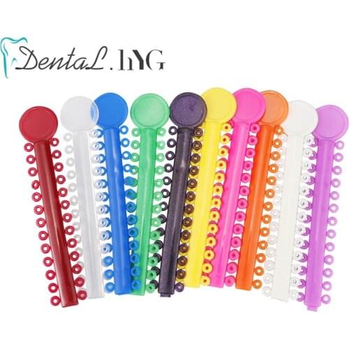 1Pack=1040PCS/40 Sticks Dental Orthodontics Ligature Ties Ortho Rubber Bands Oral Disposable Materials Dentist Tools For Teeth