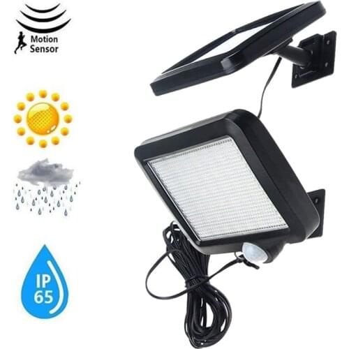 100/56 leds solar motion light split panel wall security street deck decor fence garden solar lamps outdoor home indoor 5M wire