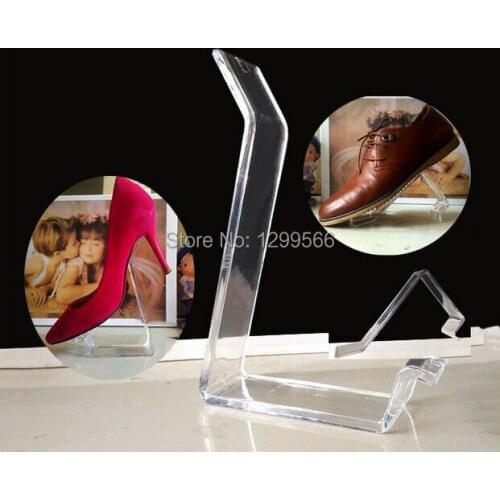 20pcs Free shipping fashion 7 shape Clear Acrylic shoe display stand shoes tree heels showing stand shoes display holder rack