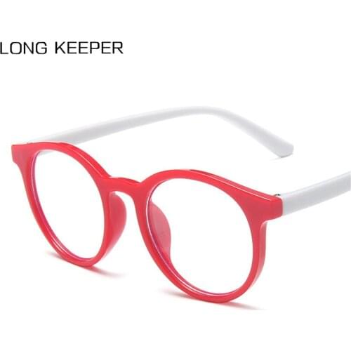 2020 Round Anti-blue Light Kids Glasses Children Computer Optical Frame Eyewear Boys Girls Clear Lens Anti Reflective Eyeglasses