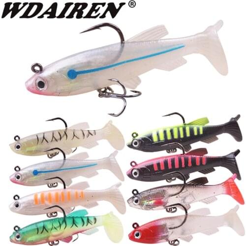 8pcs Jig Wobblers Lead Soft Fishing Lure set 75mm 11.5g Artificial Glow Silicone Bait Sea Bass Spoon Lures Kit Fishing Tackle