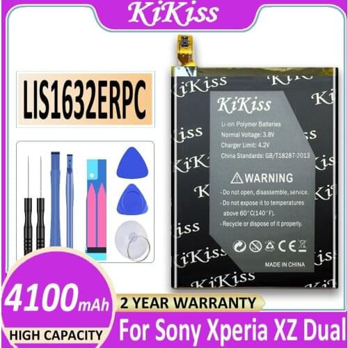 Free tool 4100mAh Battery For SONY Xperia XZ F8331 F8332 DUAL LIS1632ERPC Genuine Phone Battery + Trackong Number