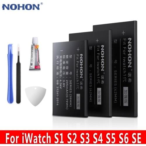 NOHON A1578 A1579 A1760 A1848 A1847 A2058 Battery For Apple Watch Series 1 2 3 4 5 38mm 44mm S1 S2 S3 S4 S5 Bateria Free Tools