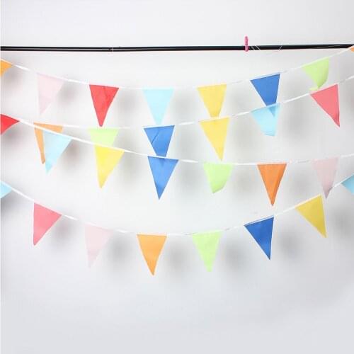 2019 New 10M Banner Bunting Pennant Flags Party Wedding Rainbow Decor Flag Bunting Banners Kids Birthday Party Decor Supplies