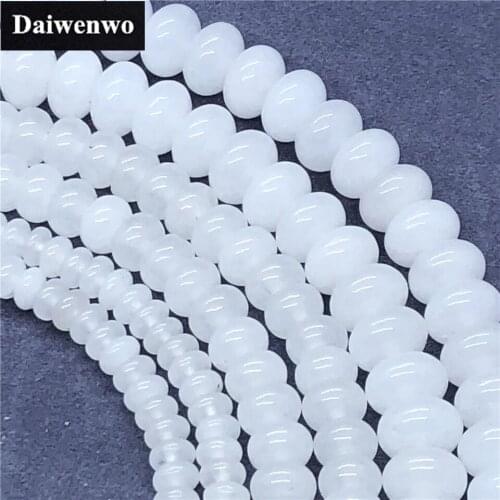 Beckite White Jade Spacer Beads 2.5*4.5mm 4*6mm 5*8mm Natural Loose Stone DIY