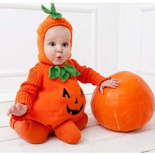 Baby Halloween Costume Pumpkin Cosplay Halloween Romper For Baby Girl Clothes Orange Cute Halloween Costume For Baby Boy Romper