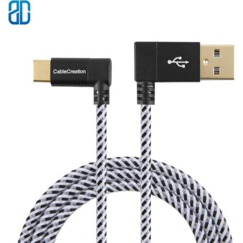 USB C to USB A Cable Right Angle, 90 Degree USB Type C Braided Cable, Compatible for MacBook(Pro), ASUS ZenPad S 8.0 etc