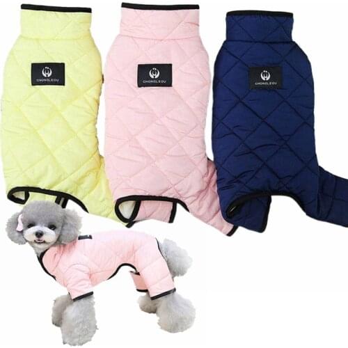 New Fashion Pet Winter Breathable Outerwear Puppy Thicken Fleece Warm Four-legged Jumpsuit Coat Dog Down Jacket Pet Clothing