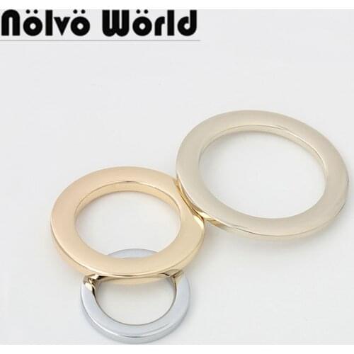 20-100pcs 4 size 6 colors 18-25-32-37mm cast solid tabular O rings for DIY woman bags purse handmade round ring accessories