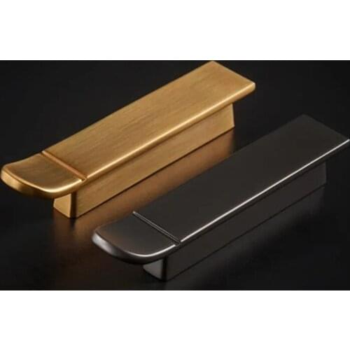 HJY Fashion Drawer Pull Handle Simple Style Brushed Gold Cabinet Handles Kitchen Cupboard Pulls House Decoation Hardware Z633