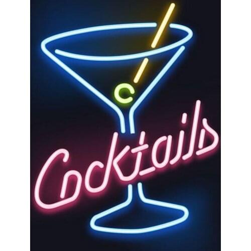 Neon sign bar cocktails wine bottle Neon led light Cafe wall Lamp