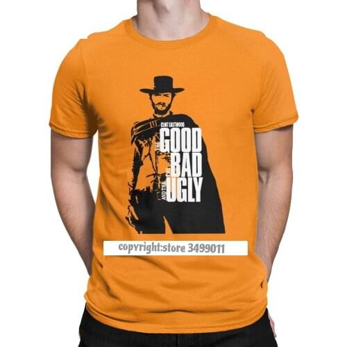 Novelty Clint Eastwood Tee Shirts Men Cotton Tshirts The Good The Bad And The Ugly Tee Shirt Big Size Clothing
