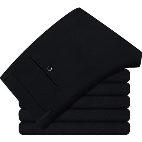 Four seasons new mens slim stretch suit pants Korean business casual plus size trousers Classic fashion solid color long pants