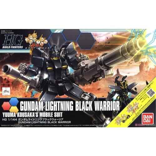 Original Bandai Gundam Model HGBF Hg 1/144 GUNDAM LIGHTNING BLACK WARRIOR Plastic Model Kit Assemble Model Action Figures