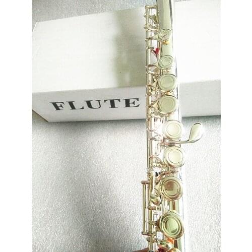 Silver Plated Flute 211SL musical instrument Flute 16 holes C Tune and E-Key Flute music professional Free shipping