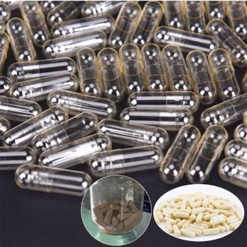 1000Pcs/Bag Empty Hard Gelatin Capsule Transparent Clear Kosher Gel Medicine Vitamins Health Care Pill Cases Splitters Size 0