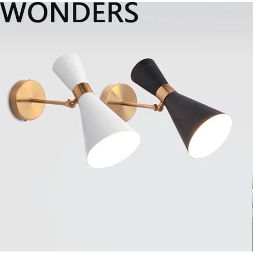 5W Nordic Creative Bionic horn bedroom bedside wall lamp Iron Art Indoor Living Room Corridor Decorative Wall light mirror бра