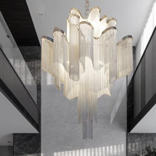 Nordic Luxury Tassel Chain Pendant Light Creative Wedding Studio Romantic Warm Led Pendant Light Living Room Interior Lighting