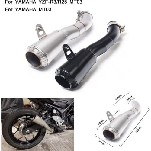 Silp on for Yamaha YZF-R3 R25 MT03 Motorcycle Non-destructive installation Middle Connecting Pipe With Exhaust Pipe System