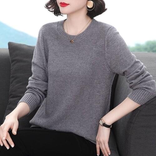 2021 Autumn Winter Sweater Knitted Pullover Women O-neck Oversized Sweater Female Loose Long Sleeve Top Jumper Sweater Y583