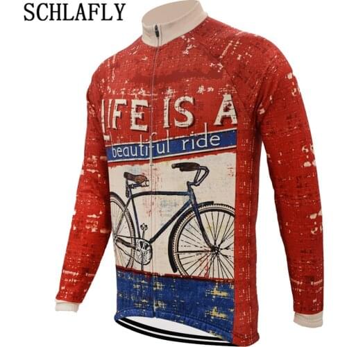 Life is beautful men cycling jersery long sleeve bike winter fleece wool & no fleece bicycle clothing schlafly autumn