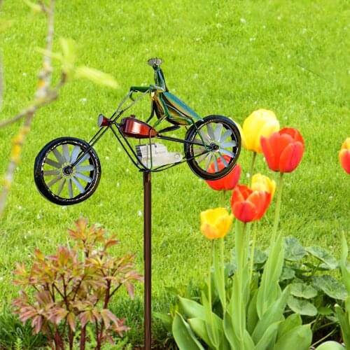 Windmill Vintage Bicycle Metal Wind Spinner Gardening Ornaments Garden Decoration Spinner Metal Cyclone Standing Vintage Windmil