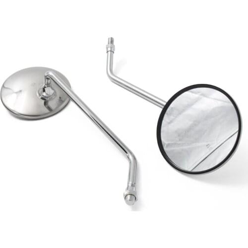 Positive Thread 10mm Vintage Motorcycle Universal Round Stainless Steel Rearview Mirrors for GN125 CG