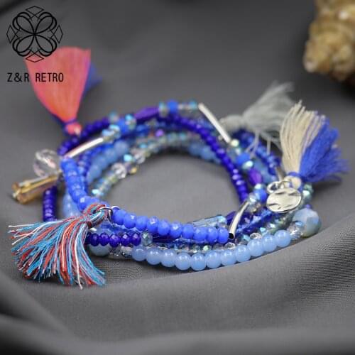 Vintage Bracelet & Bangle with Tassel Charm Crystal Beads 2021 Fashion Costume Jewelry for Women Trend Suspension Pendant Things