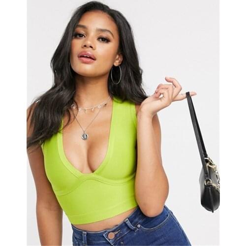 Sexy Sleeveless Bandage Backless V Neck Top 2020 Summer Women Fashion Slim Chic Tank Tops Street Wear