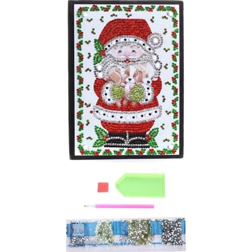 1Pc New Santa Claus Design DIY Diamond Painting A5 Notebook Journal Diary Book Handmade Gift Students School Supply
