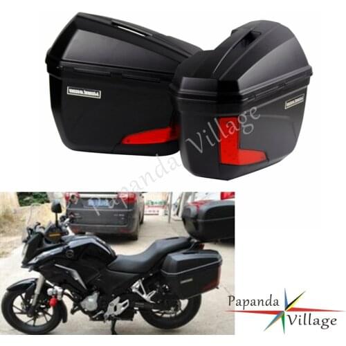 2X Universal Motorbike 20L LED Side Cases Panniers Side Tail Top Box Luggage Cargo Box for BMW Honda Yamaha Suzuki