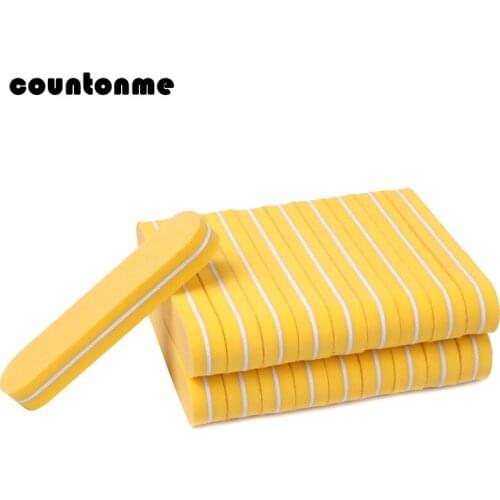 20pcs Yellow Mini Nail File Buffer Sponge 100/180 90mm Sandpaper Nail Art Polisher Grinding lixa de unha Manicure Pedicure Tool