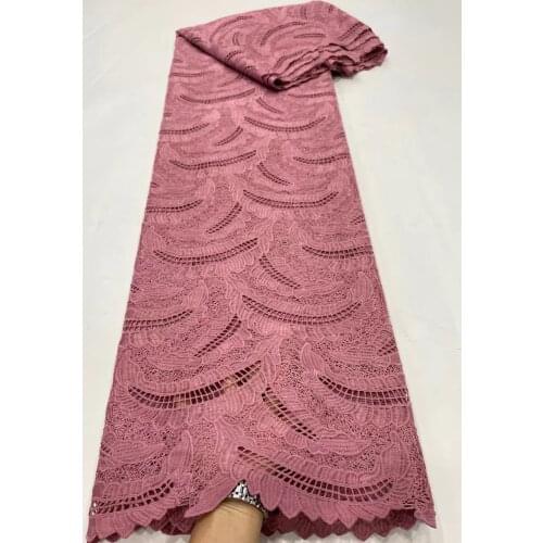 5yards/pc) Very beautiful dusky pink African big cord lace fabric 2021 newest soft guipure lace for party dress 7 colors WZZ024