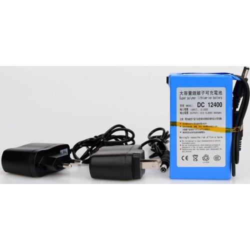DC 12V 4000mAh Super Protable Rechargeable Battery Switch Lithium-ion Batteries Pack with plug DC 12400 baterias recargables