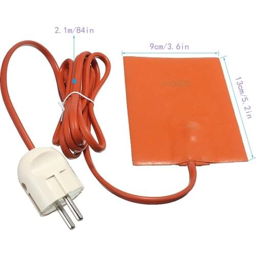 Car Engine Oil Pan Sump Tank Heater Pad 9x13cm 250W Silicone Oil Heating Pad Engine Oil Tank Wear Protect With EU Plug 220-240V