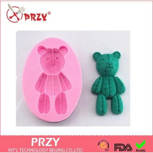 DIY Sewing Bear Shaped Chocolate Mold Fondant Cake Decoration Mold Jelly Molds 100% Food Grade Material Candy Mold Moulds PRZY