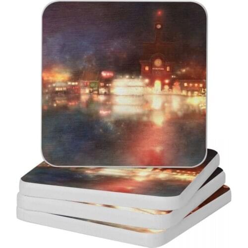 Spirited Away Background Diatomaceous Earth Square Round Coaster Non-slip Cup Bonsai Mat Soap Toothbrush Pad Wholesale 10x10cm