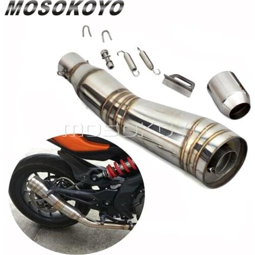 Chrome Motorcycle Exhaust Pipe Sliencer Universal 38-51mm Muffler Pipes Fit for 125cc-1000cc Street Bike Racing Motorcycles