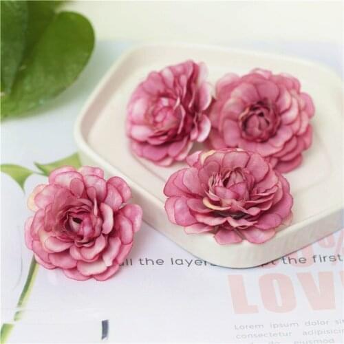 10pcs/lot Artificial Flowers 5CM Silk Rose Head For Wedding Party Home Garden Decorations DIY Craft Gift Box Wreath Scrapbooking