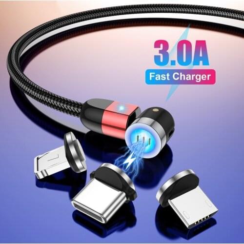 540 Degree Rotating Magnetic Type C Cable Fast Charging Magnet Charger Micro USB Cable For iPhone12 Por Max Xiaomi 11 Huawei P40