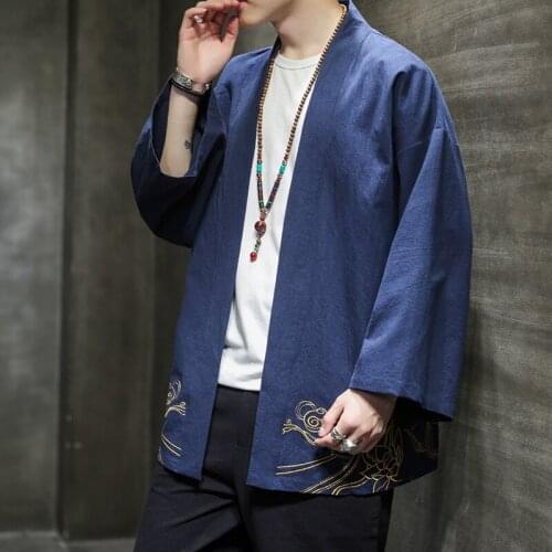 Kimono Cardigan Japanese Kimono Traditional Yukata Men Beach Thin Asian Clothes Japan Kimonos Male Fashion Casual Cardigan Shirt