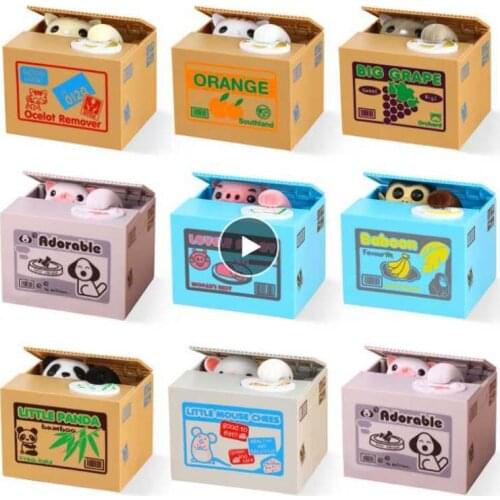 Money box monkey Panda Automatic Stealing Coin Cat Kitty Coins Cents Piggy Bank Saving Money Box Kids Moneybox for kids Gift