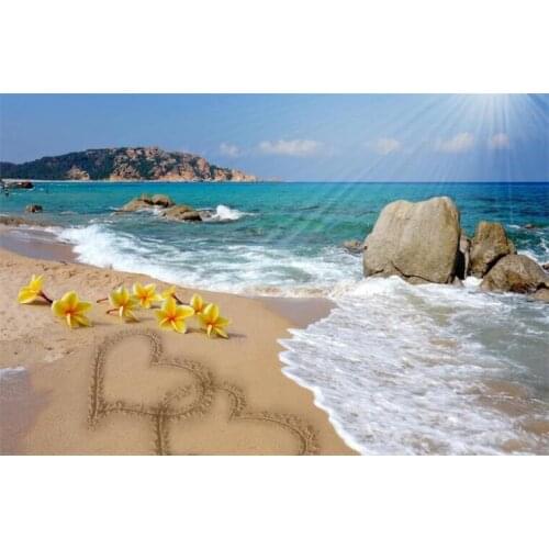 Beautiful Beach Sea Wave Photo Mural Wallpaper 3D Stereo Seaside Landscape Wall Painting Living Room Dining Room Romantic Murals