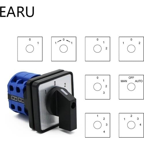 LW28-20 LW26-20 LW28 LW26 Series Electric 2/3/4 Position 8 Terminals Rotary Cam Changeover Switch With Screws 660V 20A Customize