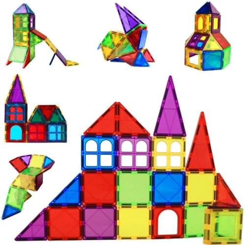 32-70PCS Magnetic Blocks Magnetic Designer Construction Set Model Building Toy Magnets DIY Bricks Educational Toys For Children